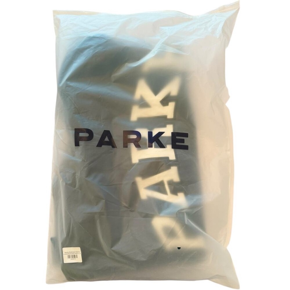 NEW Parke Varsity Mockneck Sweatshirt Sweater in Evergreen + White L/XL - Picture 3 of 3